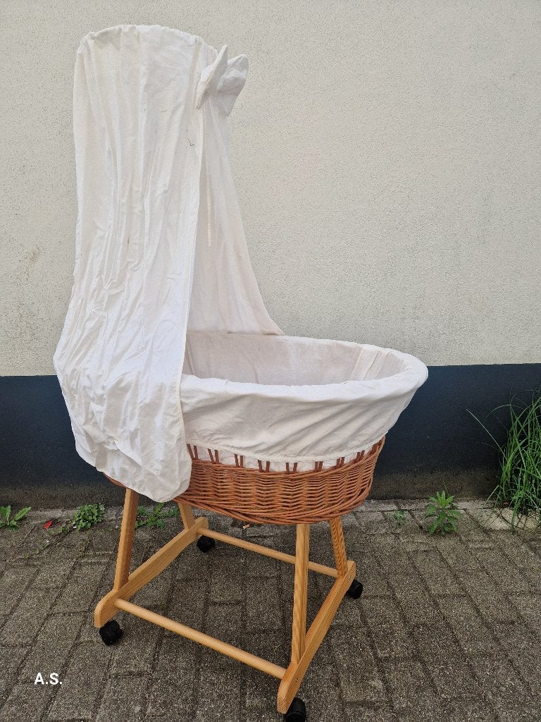 Baby wiegje MamaLoes Rotan Naturel, Ophalen, Zo goed als nieuw, Wieg