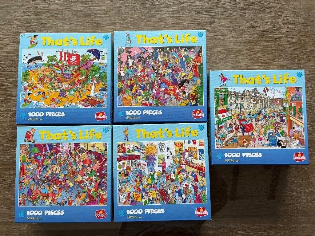 5 Puzzels 1000 stukjes, Ophalen of Verzenden, 500 t/m 1500 stukjes, Zo goed als nieuw, Legpuzzel