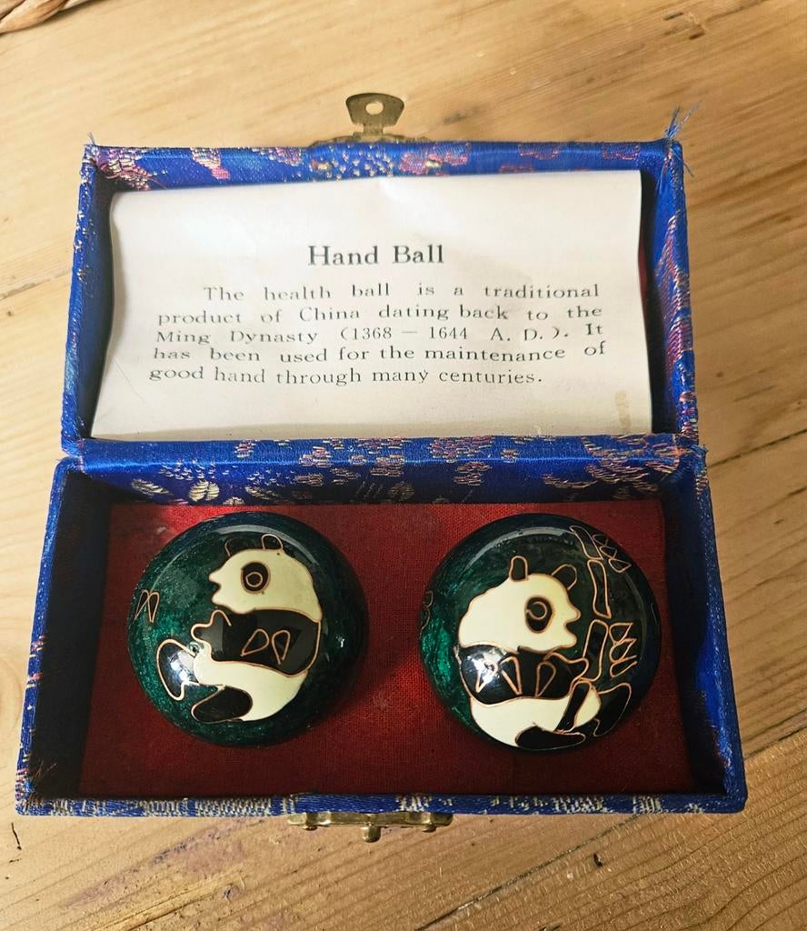 Chinese Hand Ballen met Panda Design - Stressvermindering, Antiek en Kunst, Curiosa en Brocante, Ophalen