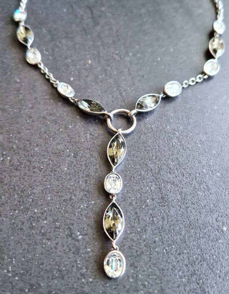 Prachtige ZINZI zilveren (925) ketting met grote EDELSTENEN, Ophalen, Zo goed als nieuw, Verstelbaar, Zilver