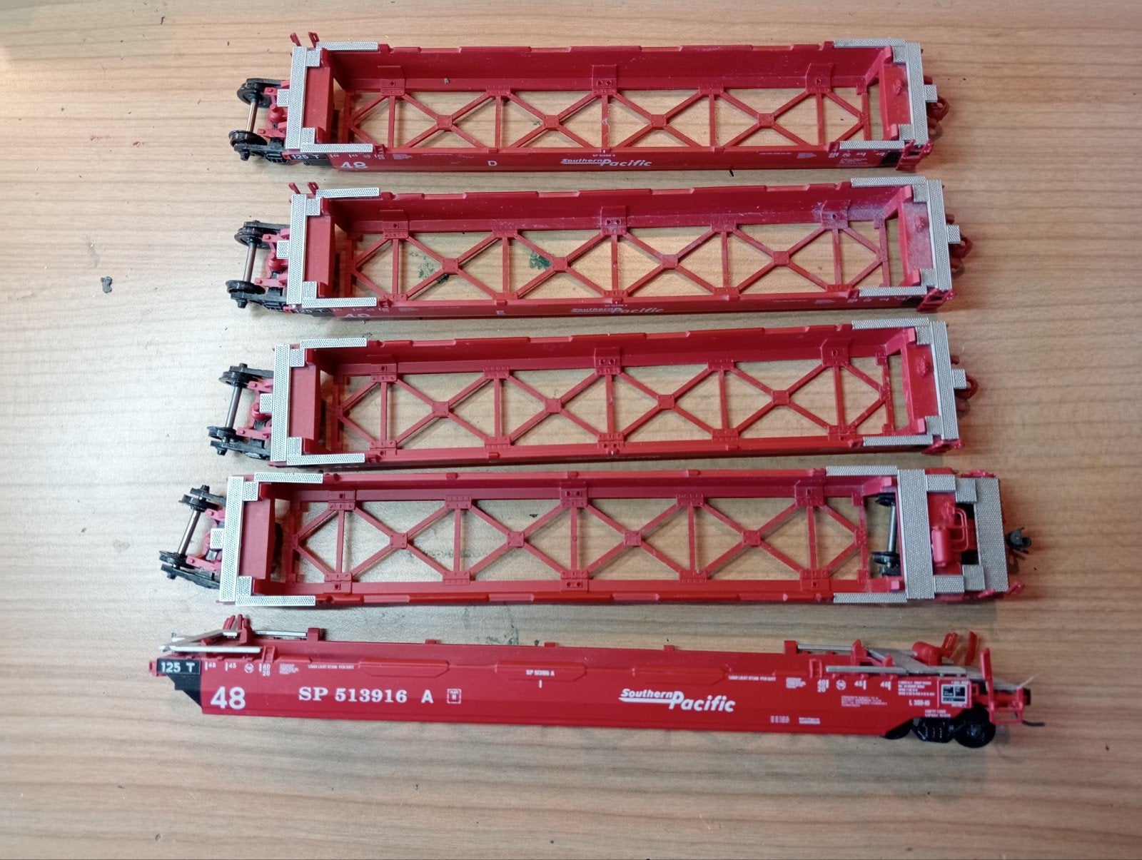 Set van 5 Southern Pacific platte wagons - H0 schaal, Overige merken, Gebruikt, Gelijkstroom, Wagon