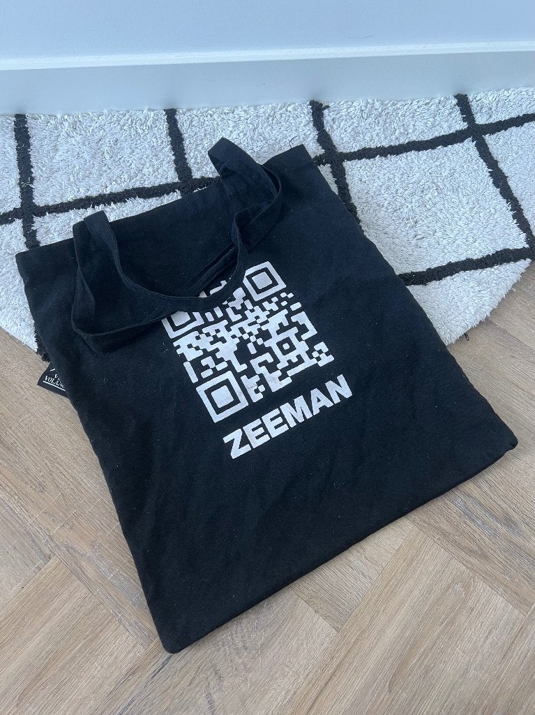 ZGAN zwart Zeeman QR code fanclub collectie fan shopper tas, Ophalen of Verzenden, Zo goed als nieuw, Zwart, Handtas