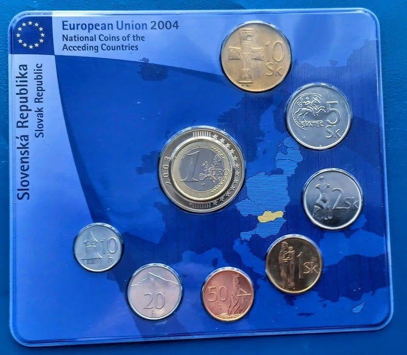 Muntset Slowakije circulatiemunten - 2004 UNC in blister, Verzenden, Overige landen, Setje