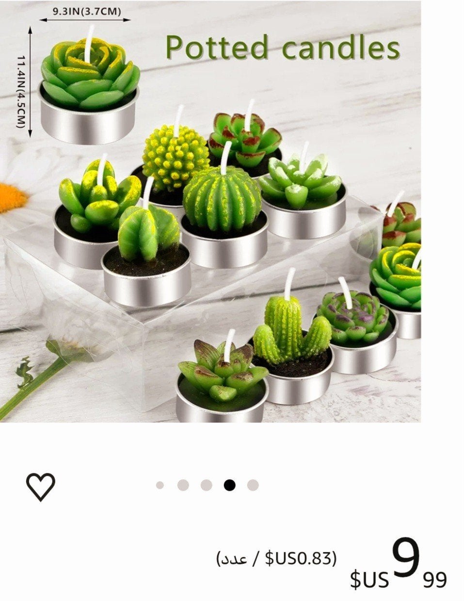 Set van 6 cactus en vetplant theelichtjes, Ophalen of Verzenden, Kaars, Groen, Was