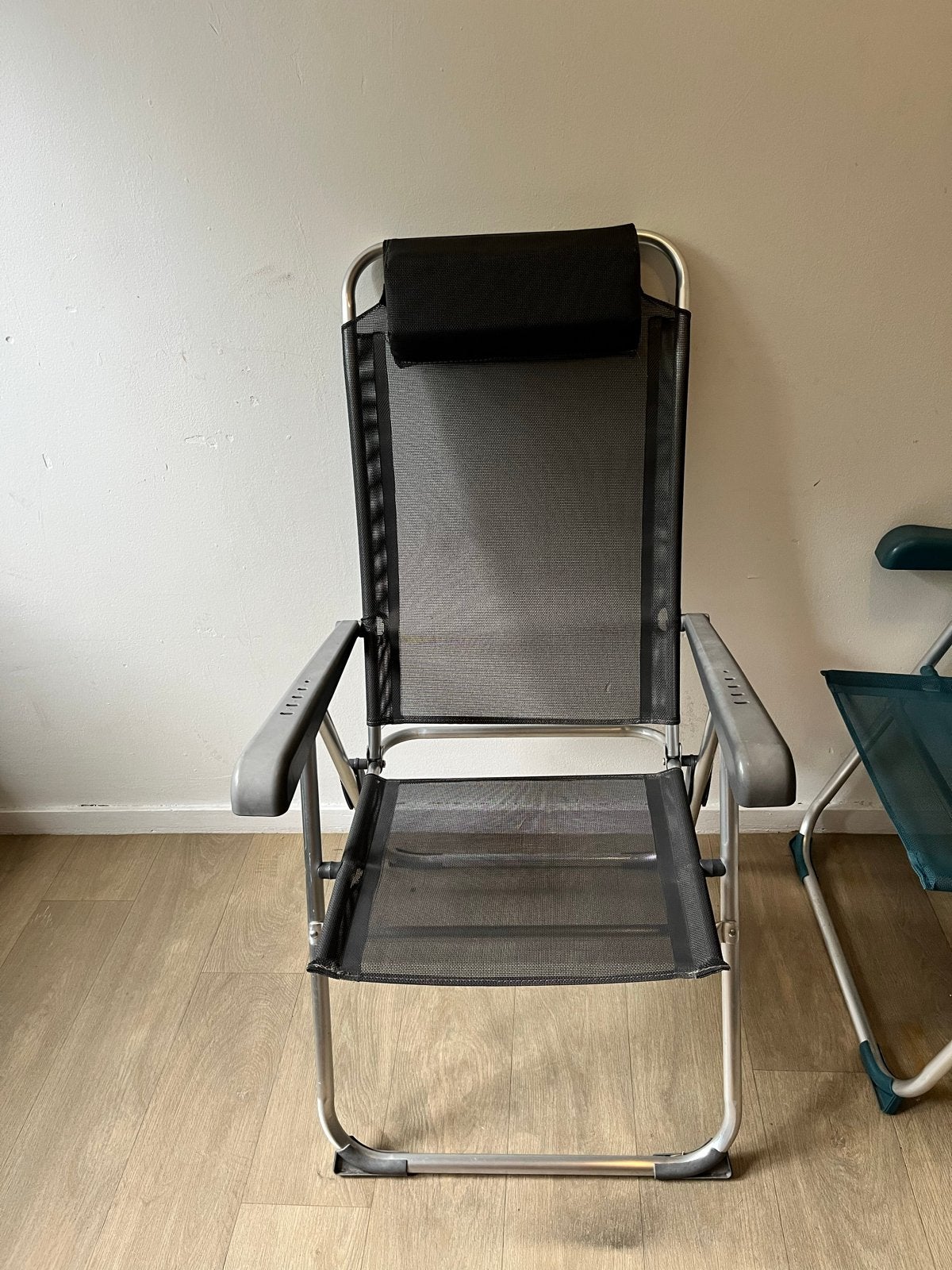 Klapstoel Tuinstoel - 2 kleuren, 7 ligstanden, Tuin en Terras, Tuinstoelen, Ophalen, Gebruikt, Textileen, Inklapbaar