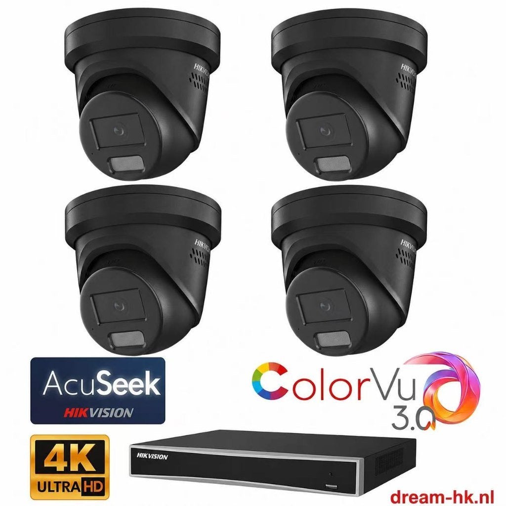 8MP Hikvision AcuSeek ColorVu set/NVR+4x ColorVu camera 3.0