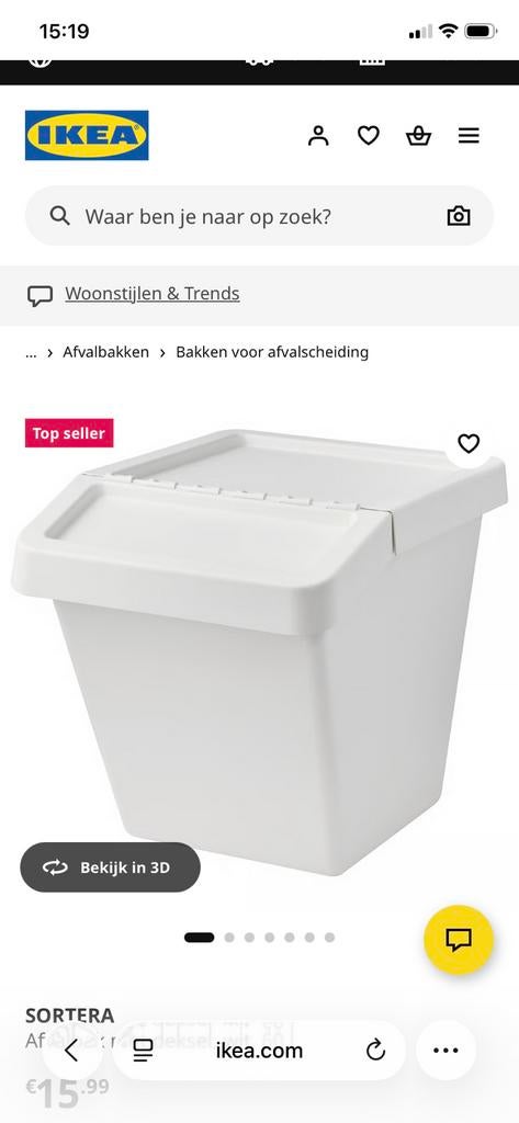 Opbergbakken Sortera, Ophalen, Gebruikt, Bak of Kist, 35 tot 50 cm