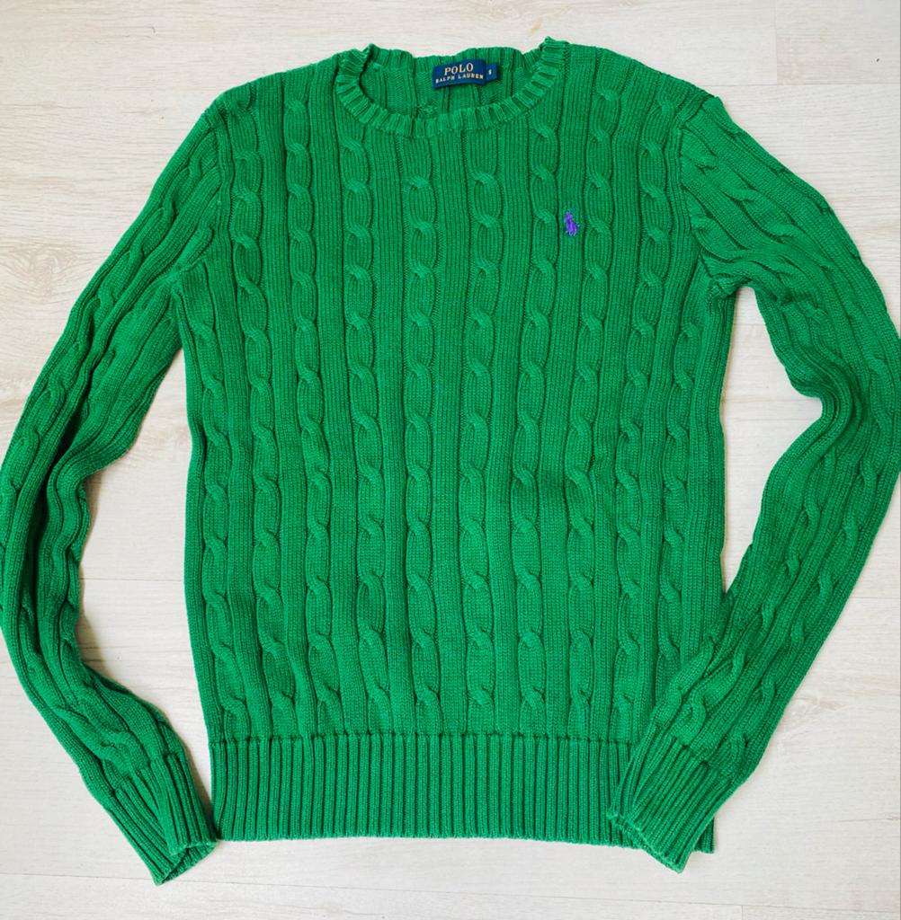 Ralph Lauren kabeltrui groen maat S zo goed als nieuw, Ophalen of Verzenden, Zo goed als nieuw, Maat 36 (S), Groen