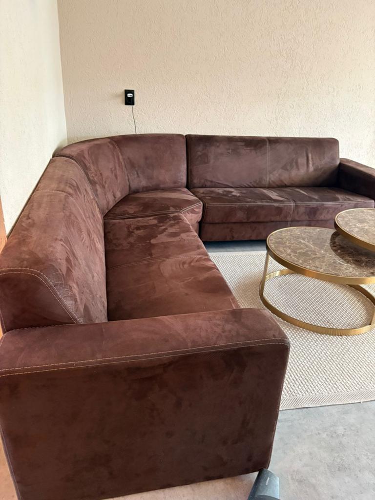 Comfortabele bruine hoekbank - Zo goed als nieuw, Huis en Inrichting, Ophalen of Verzenden, Zo goed als nieuw, Stof, Modern, Comfortabel