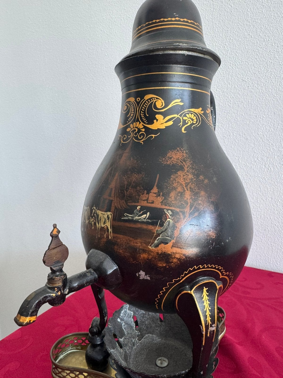 Kraantjeskan in Biedermeier stijl uit Groningen, Antiek en Kunst, Antiek | Tin, Ophalen of Verzenden