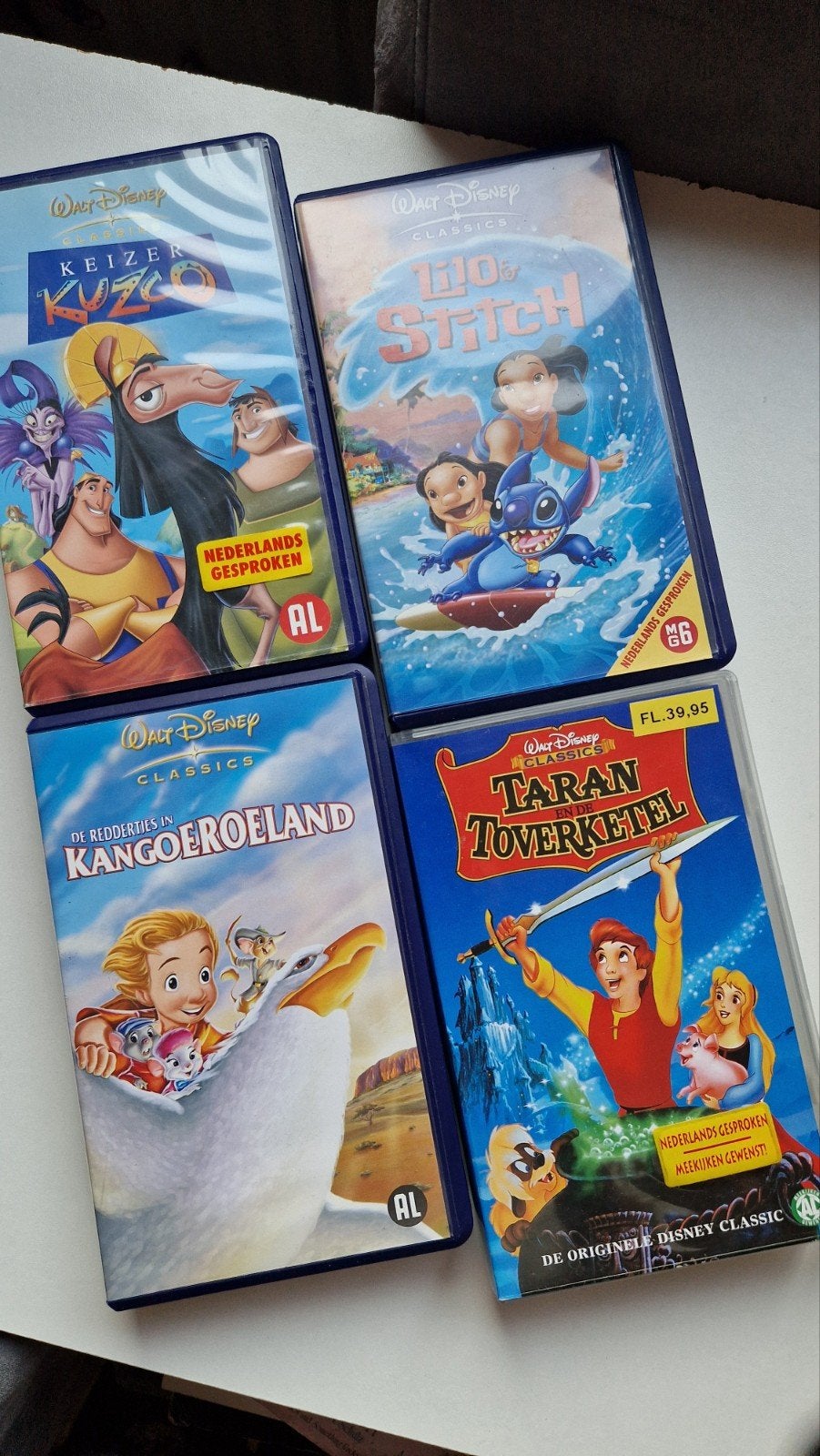 Disney VHS Band: Keizer Kuzco, Lilo & Stitch, De Reddertjes, Gebruikt, Animatie, Alle leeftijden, VHS