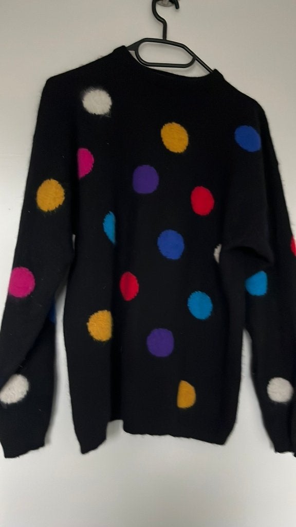 Vintage trui van zachte wol met angora  M/L, Ophalen of Verzenden, Zo goed als nieuw, Meerkleurig
