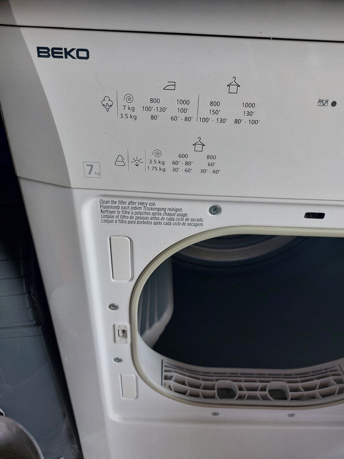 Beko Luchtafvoer Droogtrommel 7 kg - Goede Staat, Witgoed en Apparatuur, Wasdrogers, Gebruikt, Luchtafvoer, Voorlader, 6 tot 8 kg