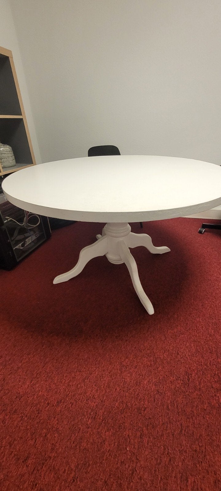 Ronde houten witte tafel 130 cm, Ophalen, Gebruikt, Klassiek, Rond