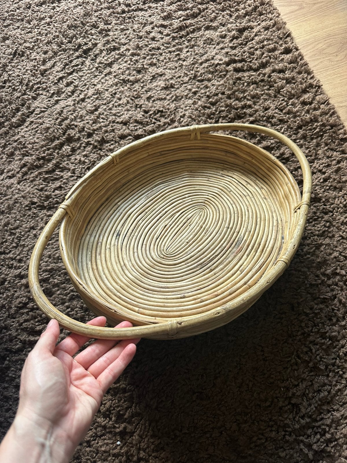 Rotan dienblad, Huis en Inrichting, Ophalen of Verzenden, Zo goed als nieuw, Ovaal, Riet