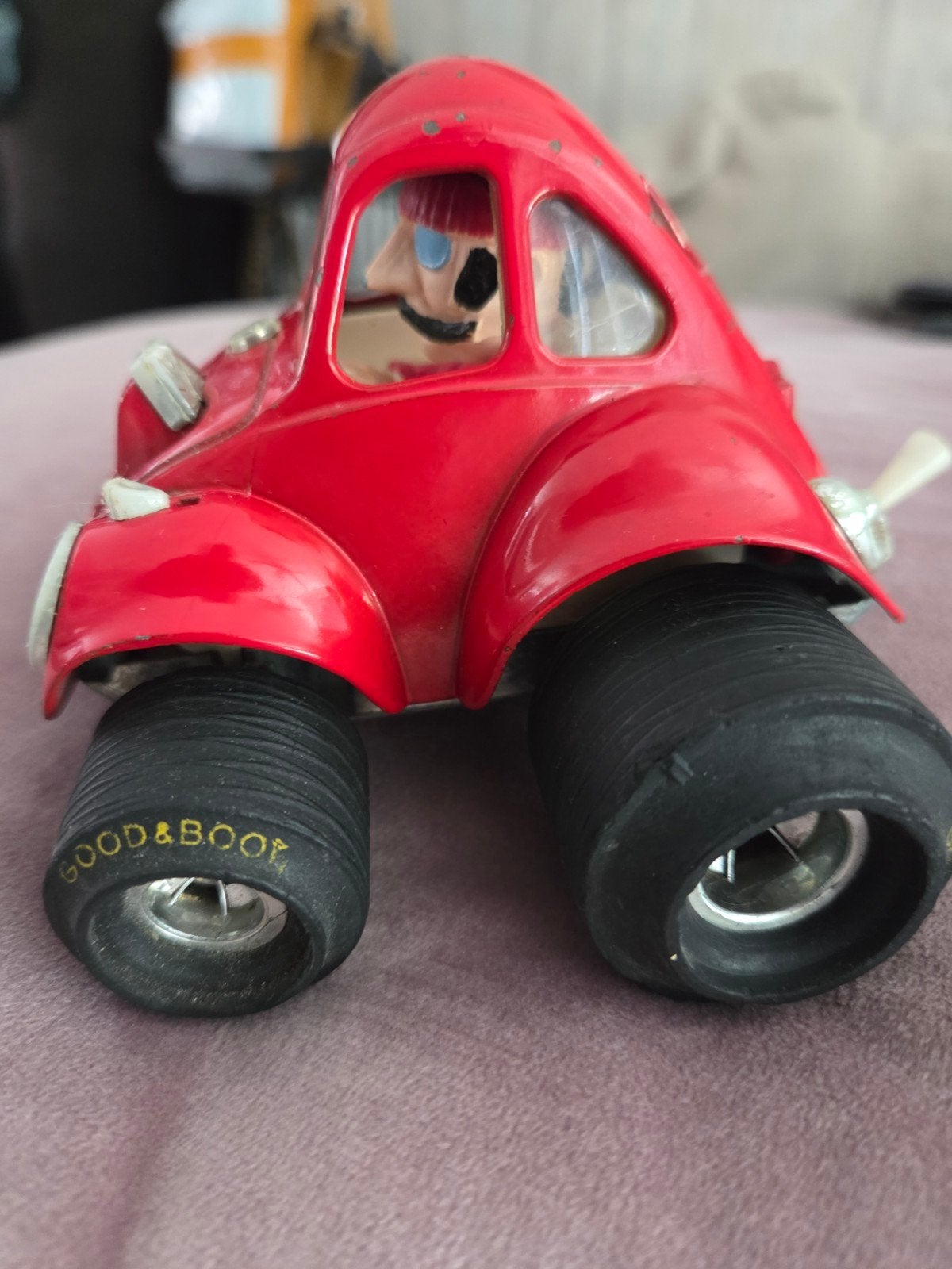 Vintage Rode Kever Speelgoedauto met Bestuurder, Ophalen of Verzenden, Gebruikt
