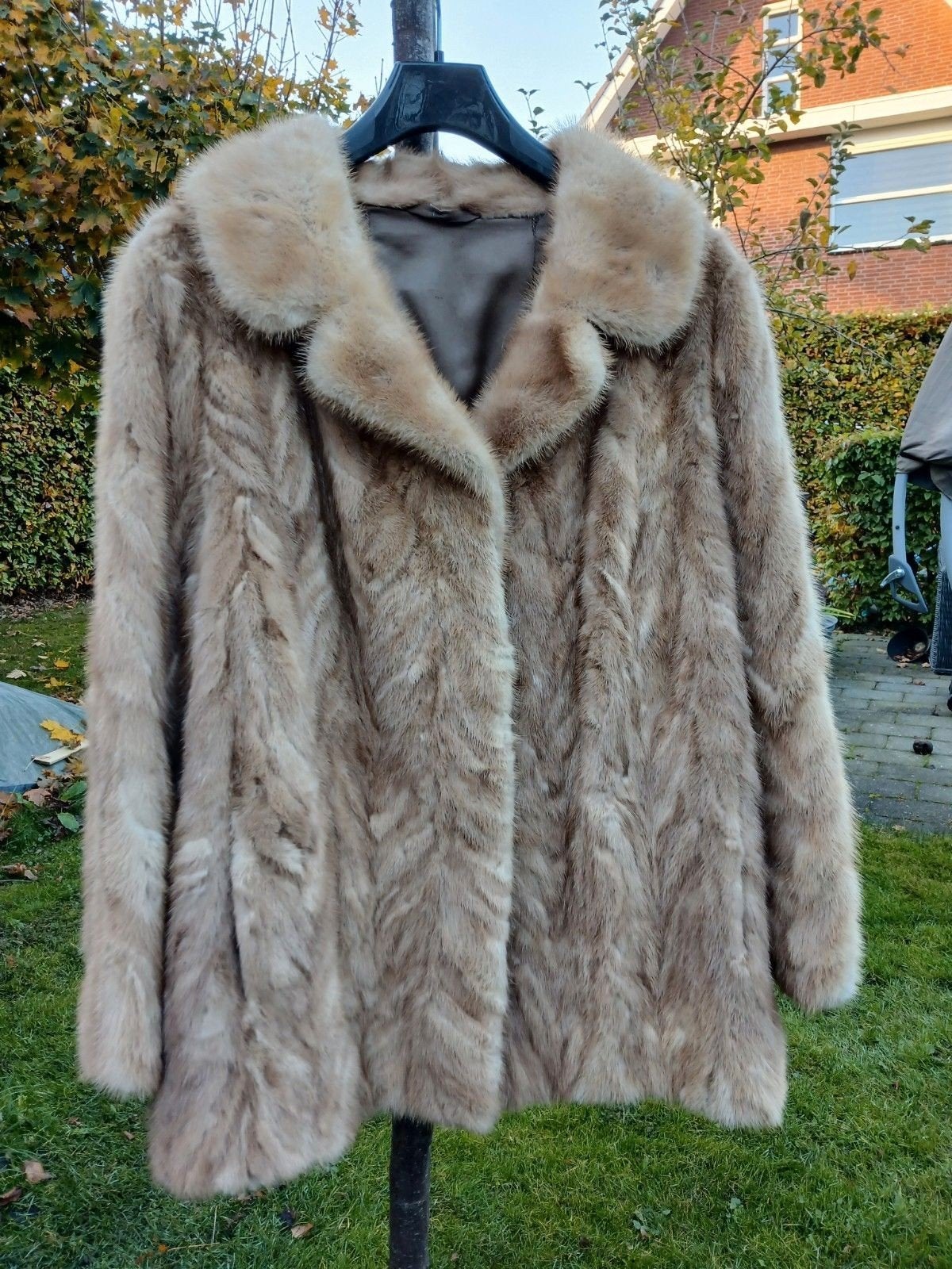 Vintage Bontjas Dames XL beige blond - Lady B Bertram Mode, Beige, Maat 42/44 (L), Ophalen of Verzenden, Zo goed als nieuw
