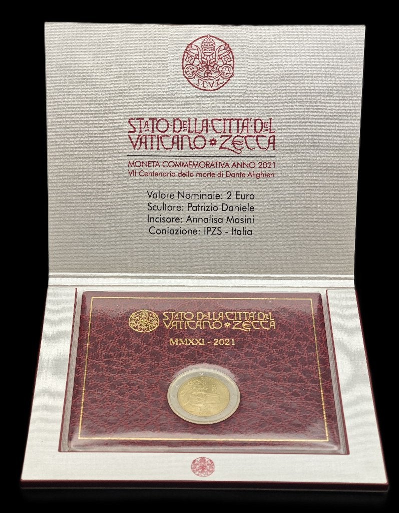 2021 Vaticaanstad 2 Euro ''Danthe Allegri'' BU in blister, Ophalen of Verzenden, Vaticaanstad, 2 euro, Losse munt