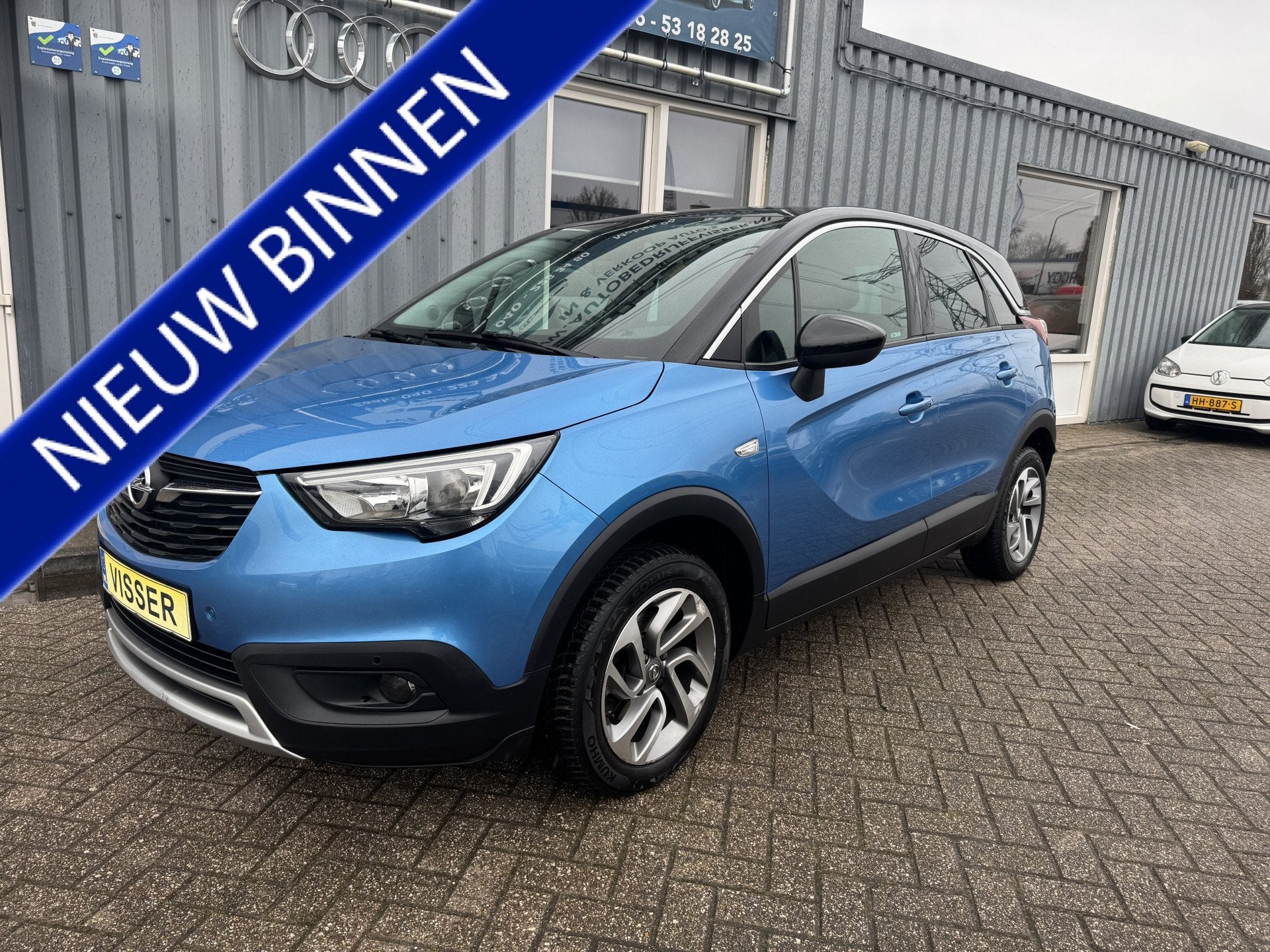 Opel Crossland X 1.2 Turbo Innovation (bj 2017, automaat), Auto's, 840 kg, Gebruikt, Blauw, Leder en Stof