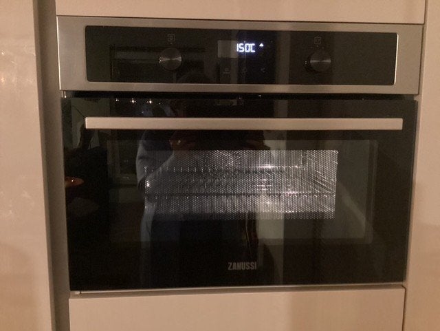 Zanussi combi-inbouwoven,type ZVEKM7X1, Overige typen, Ophalen, Zo goed als nieuw, Zilver