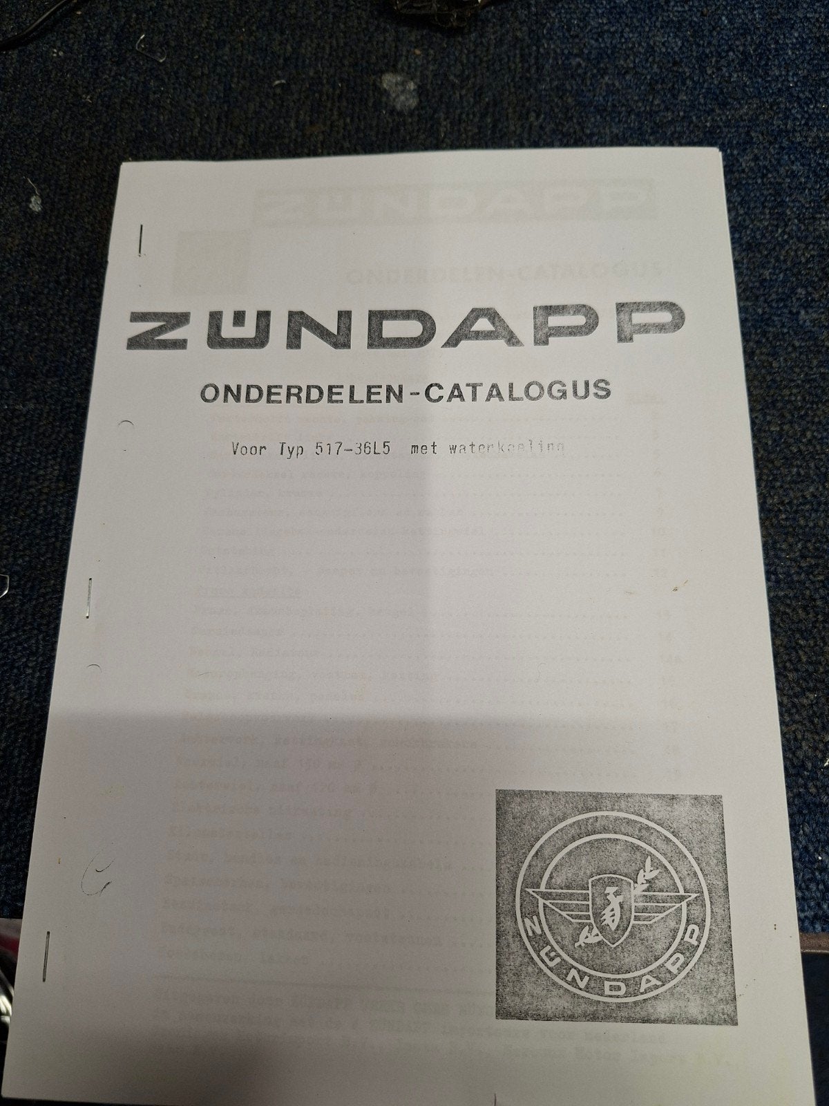 Zundapp waterkoeling onderdelen boek copy, Ophalen of Verzenden