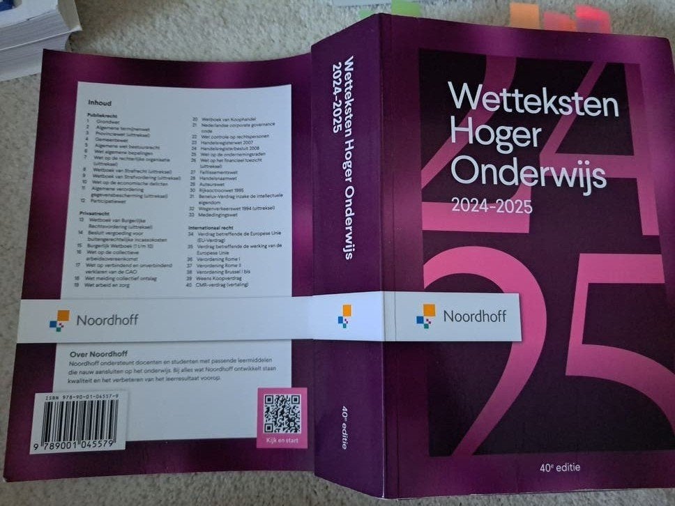 Wetteksten Hoger Onderwijs 2024-2025 - 40e editie, Boeken, Ophalen of Verzenden, Zo goed als nieuw, HBO, Noordhoff