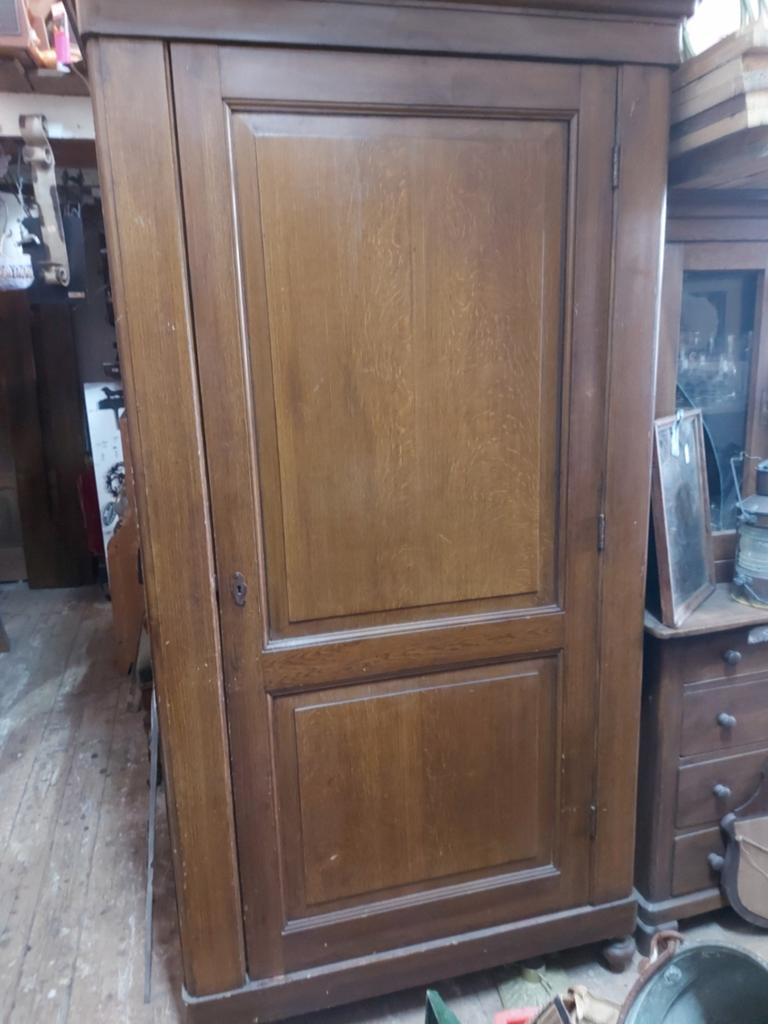 Eendeurs antiek GEHOUT schilderkunst 1850 volkskunst, Ophalen
