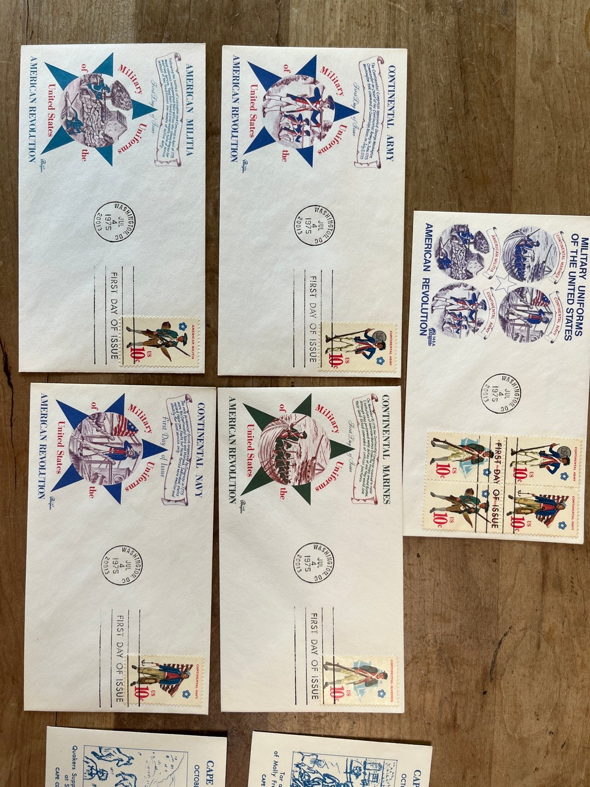 10 fdc Amerikaanse militaire uniformen (1975), Ophalen of Verzenden, Onbeschreven, Rest van de wereld