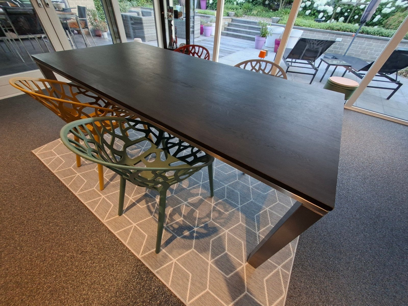 Eetkamertafel, Ophalen, 50 tot 100 cm, Zo goed als nieuw, Vijf personen of meer
