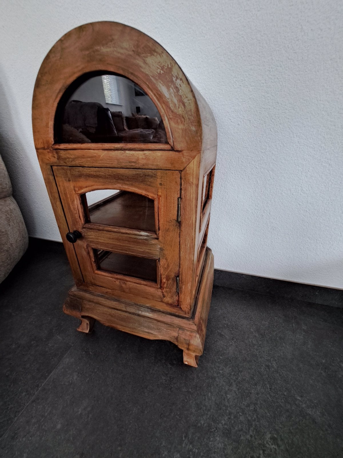 PRACHTIG MASSIEF OLD TEAK HOUTEN KASTJE, Ophalen, Vintage boho  , old sfeer ,, Met deur(en), Teakhout