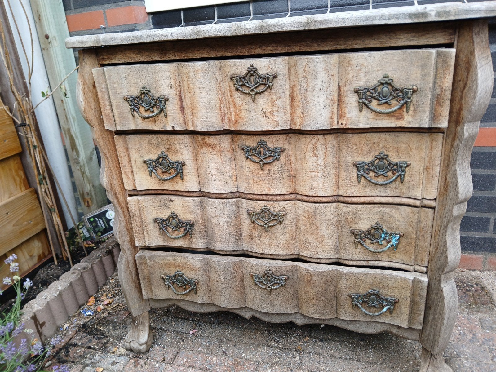 Houten Buik-kastje / Commode met Lades, Huis en Inrichting, Ophalen, Gebruikt, Eikenhout, 50 tot 100 cm
