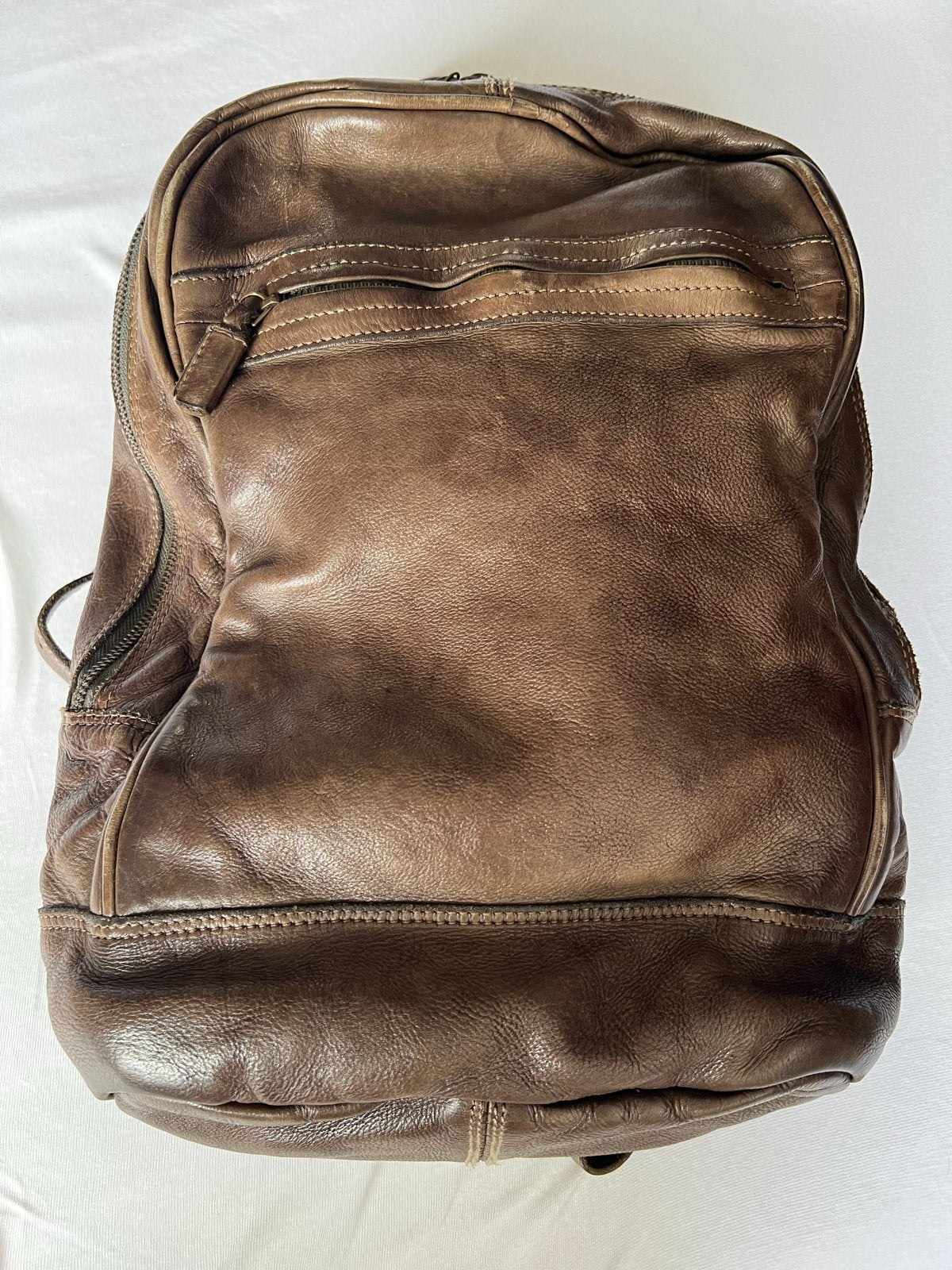 Leren rugzak Minoronzoni 1953 - Bruin, Overige merken, Gebruikt, 25 tot 40 cm, Ophalen of Verzenden