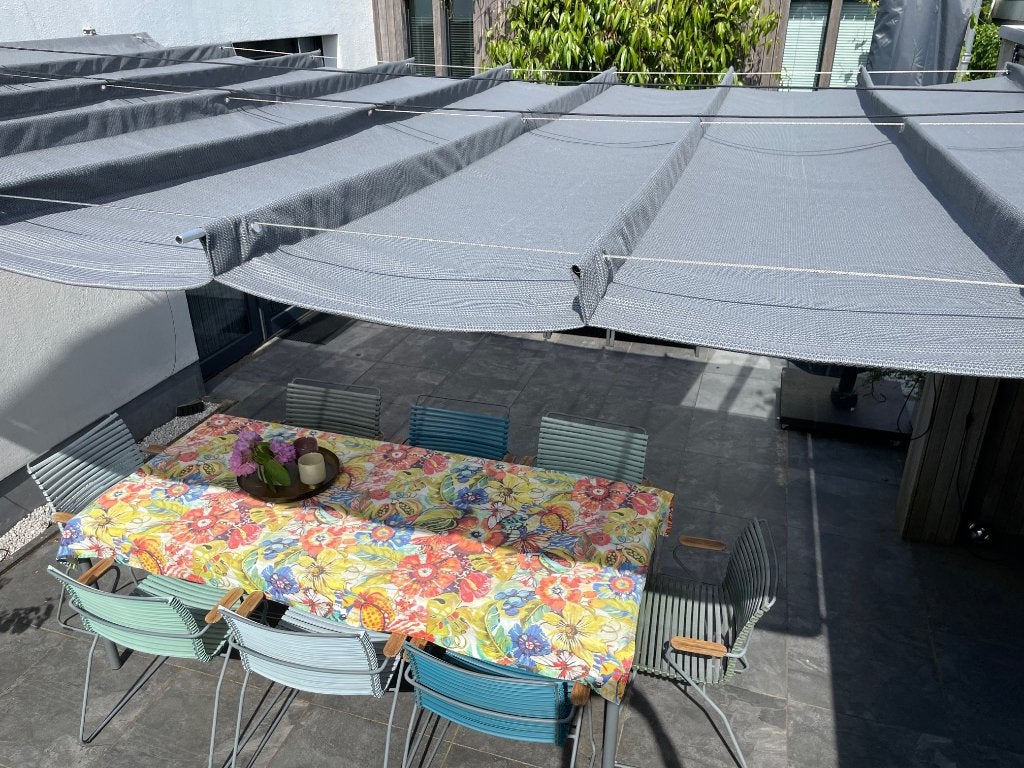 Schaduwdoek harmonicadoek B290 x L400cm, kleur Cool Grey, Ophalen, Zo goed als nieuw