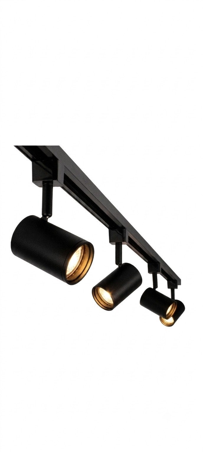 1 Fase Railverlichting (Plafondlamp)met 4 verstelbare spotj, Metaal, Overige merken, Zwart, GU10