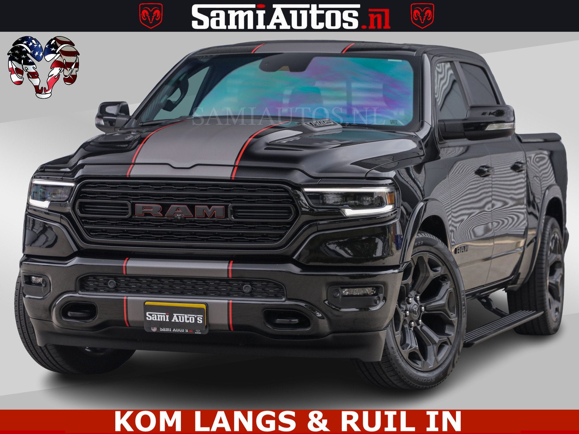 Dodge Ram LIMITED | TRAINHORN | | HUD | UITLAATKLEP | LUCHTV, Automaat, Gebruikt, 5654 cc, Met garantie (alle)