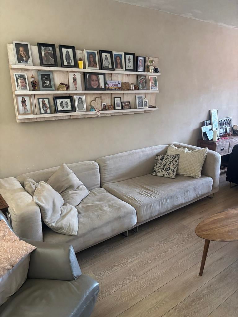 IKEA Tylosand bank beige velours, Huis en Inrichting, Banken | Bankstellen, Ophalen, 250 tot 300 cm, Gebruikt, Driepersoons