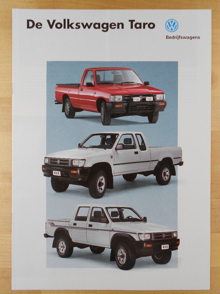 Volkswagen Taro Pick-up Brochure 1995 - Pickup, Volkswagen, Ophalen of Verzenden, Zo goed als nieuw, Volkswagen