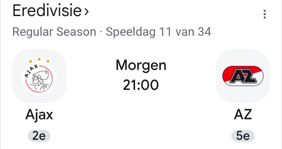 Ajax-AZ fside kaart, Eén persoon, Oktober