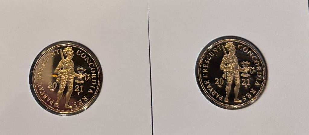 2 x gouden dukaat 2021 in munthouder, Ophalen, Koningin Beatrix, Losse munt, Goud