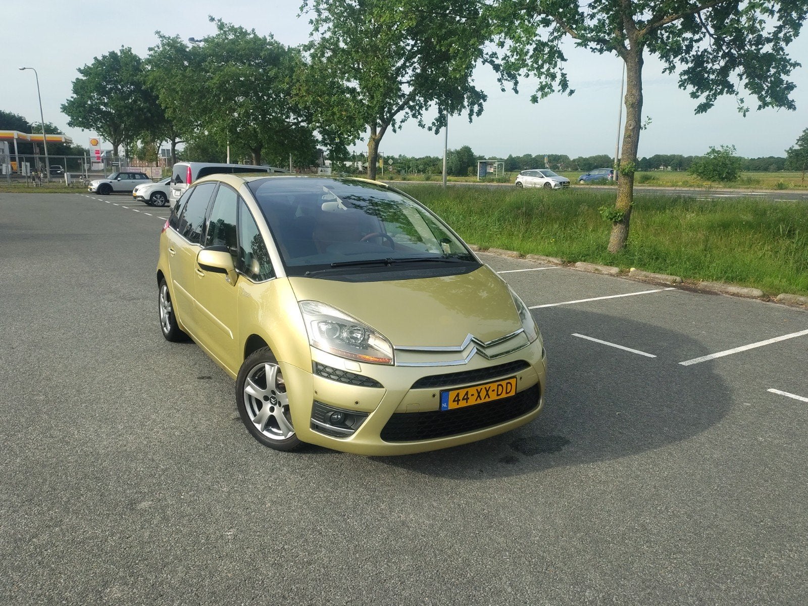 Citroën C4 Picasso Exclusieve 2.0 16V Eb6v 2007 Geel, Auto's, 1486 kg, 4 cilinders, C4 (Grand) Picasso, Bruin