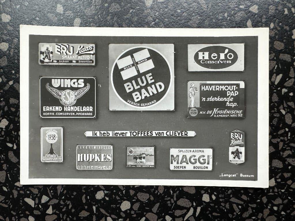 Langcat Bussum kaart Eru Hero Blue band Cliever Wings borden, Verzamelen, Ophalen of Verzenden, Gebruikt, Reclamebord