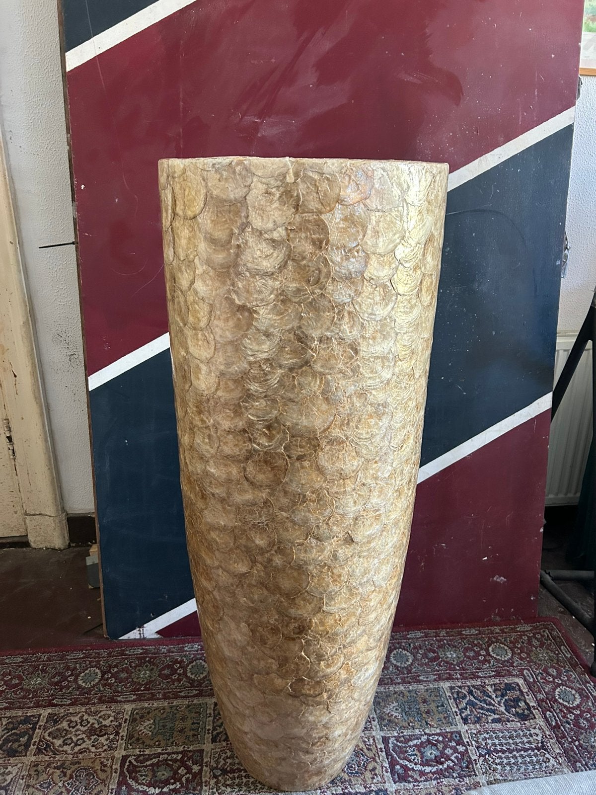 Capiz Pearl XXL hoge schelpenvaas, Ophalen of Verzenden, Zo goed als nieuw