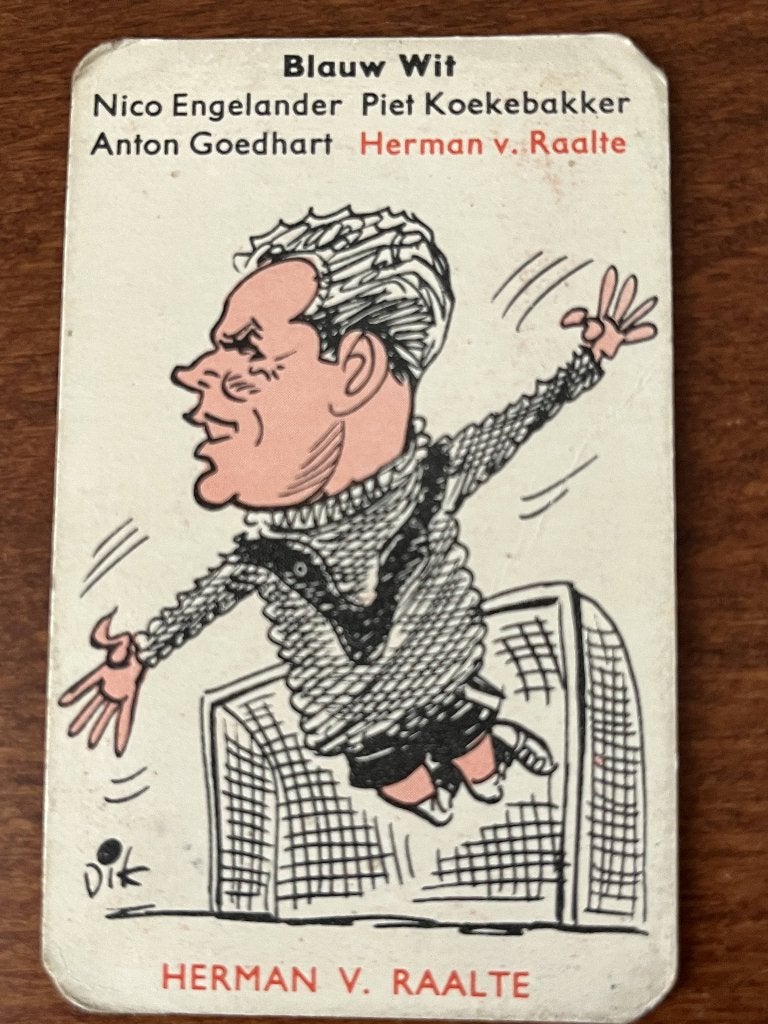 Herman van Raalte karikatuur Dik Bruynesteyn Monty voetbalp, Ophalen of Verzenden, Gebruikt, Overige binnenlandse clubs, Poster, Plaatje of Sticker