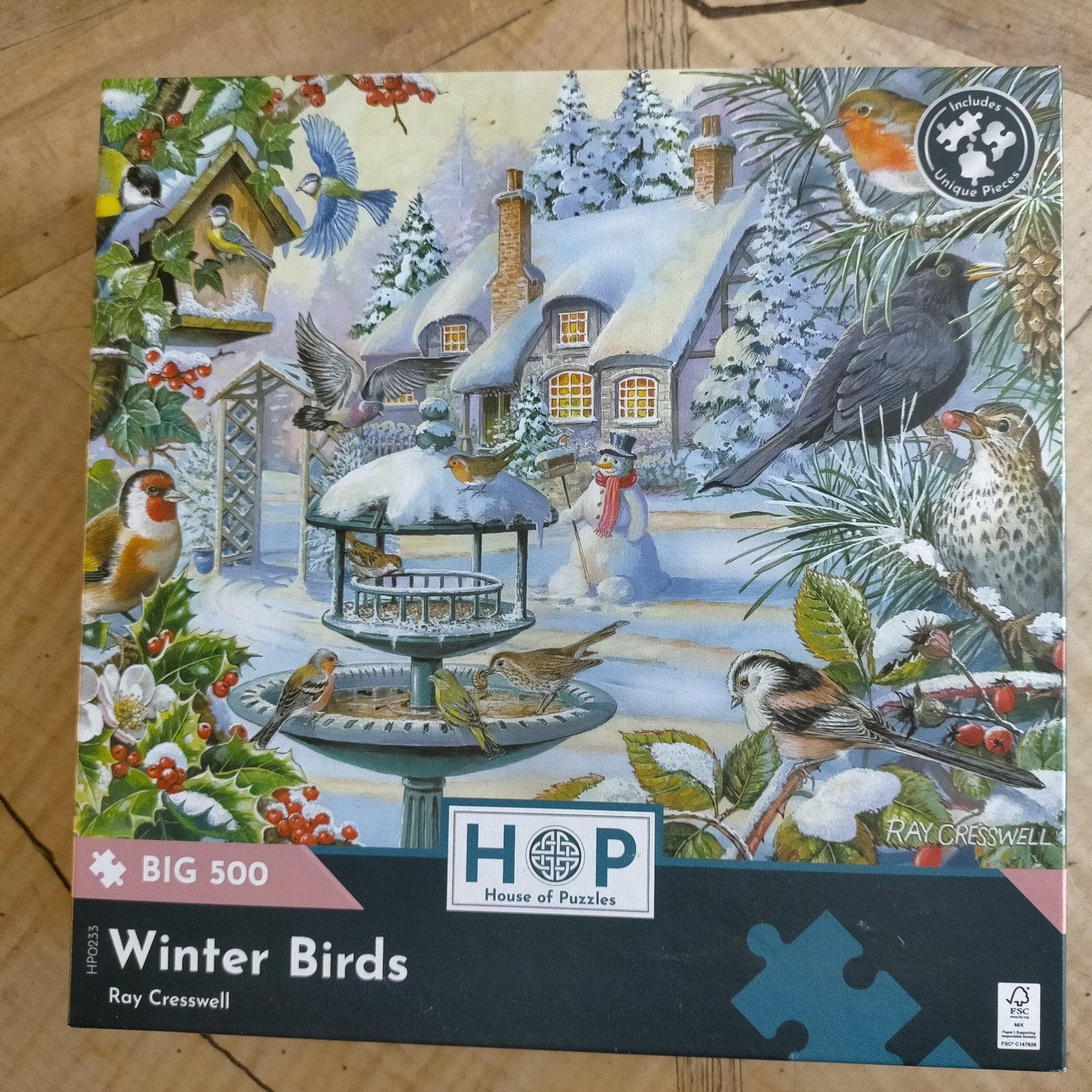 House of Puzzles winter birds, Ophalen of Verzenden, Minder dan 500 stukjes, Gebruikt, Legpuzzel