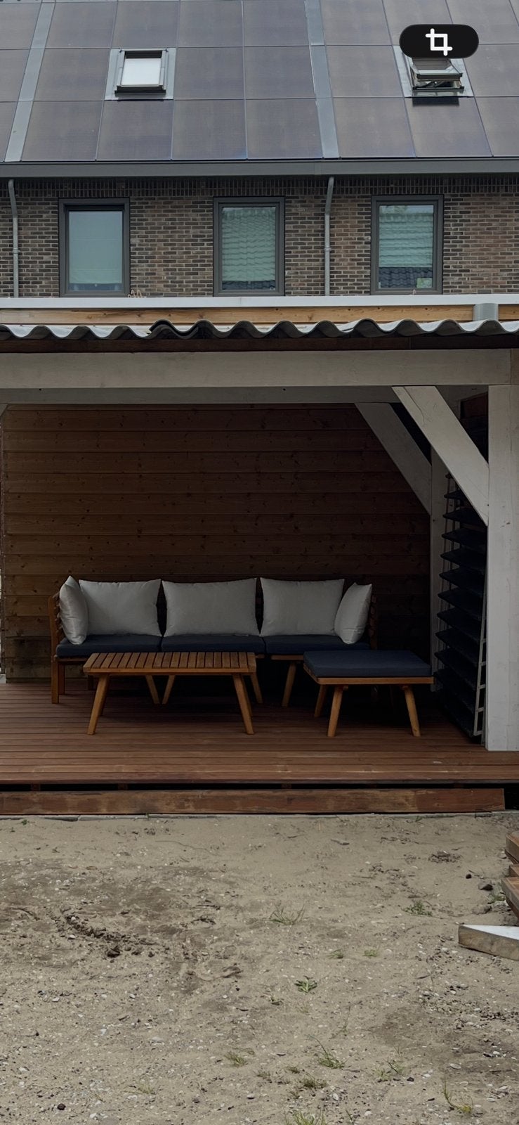 Tuinset zgan, Tuin en Terras, Tuinsets en Loungesets, Ophalen, 4 zitplaatsen, Zo goed als nieuw, Hout