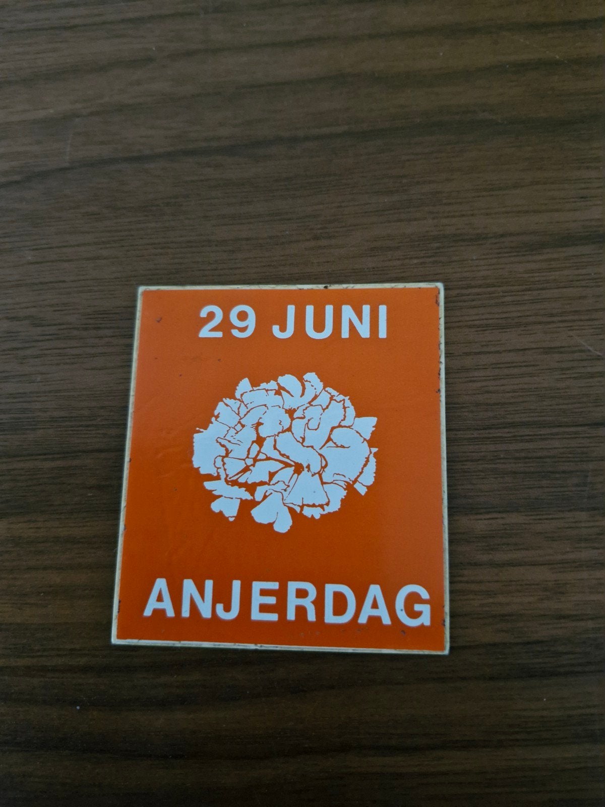 9575 Vintage Anjerdag Sticker 29 Juni Oranje, Ophalen of Verzenden, Gebruikt, Overige typen