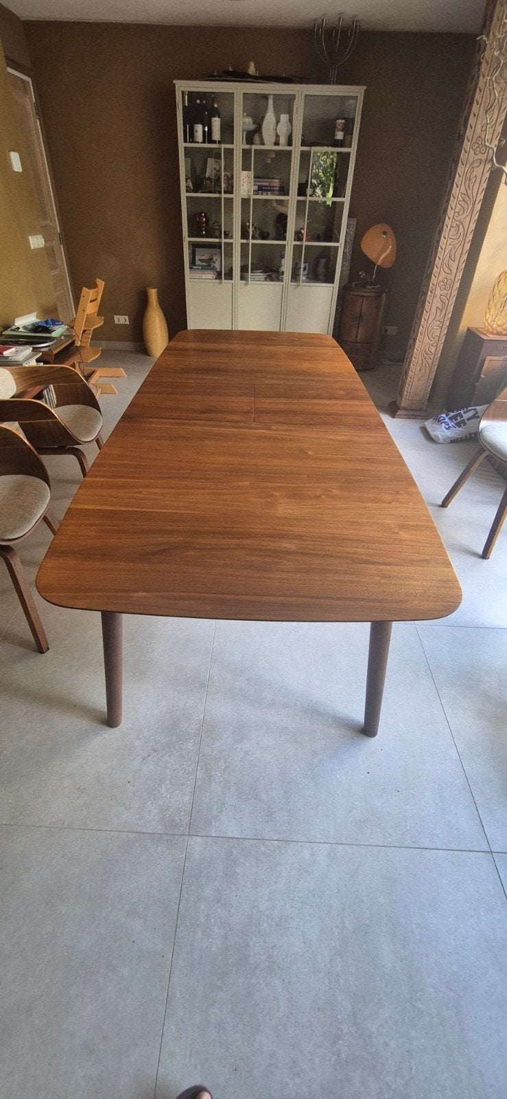 Deens design Eettafel Montreux walnoot, Ophalen, Gebruikt, 50 tot 100 cm, 150 tot 200 cm