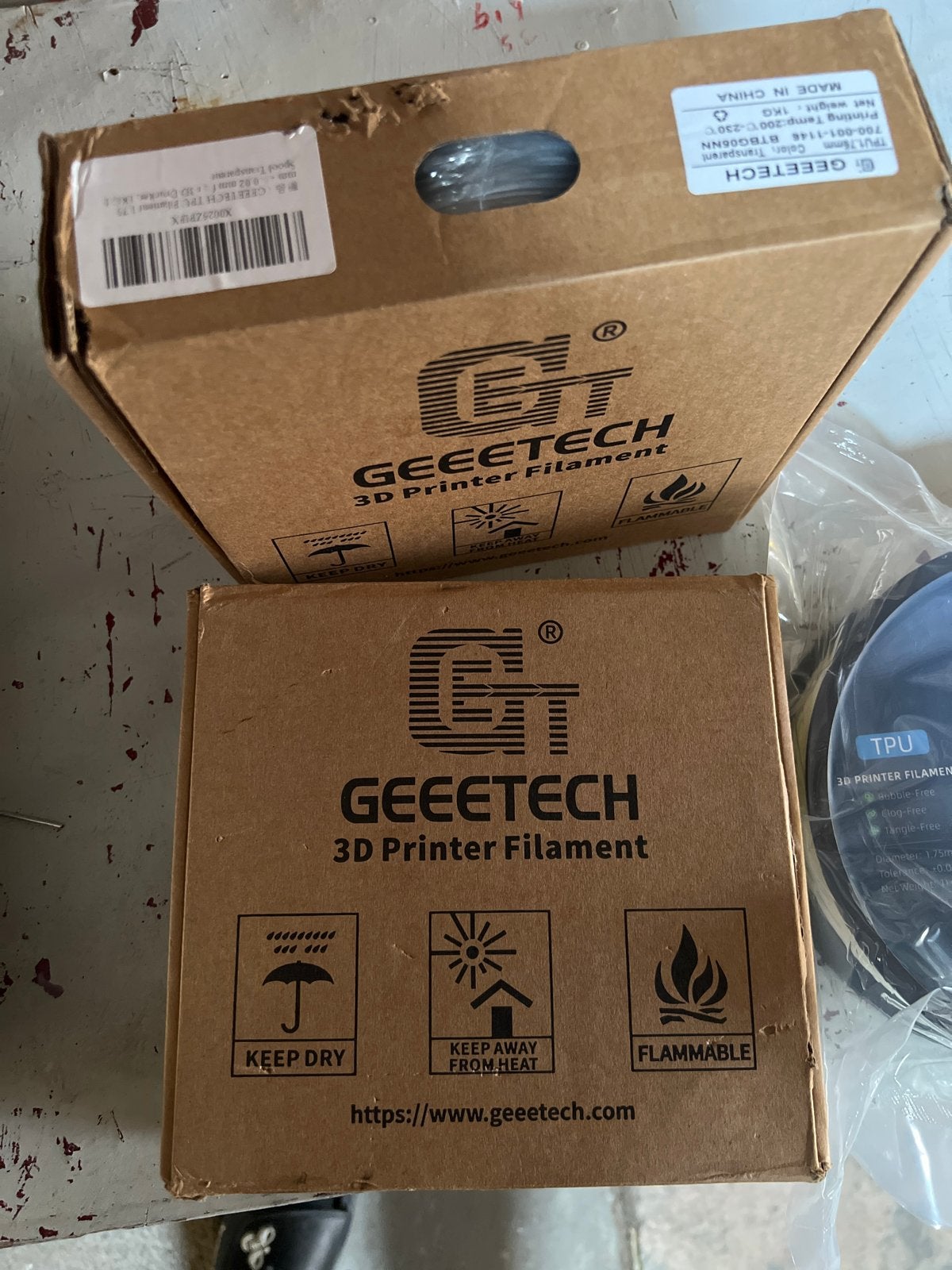 GEEETECH TPU 3D Printer Filament Transparant 1KG, Ophalen, Nieuw, Filament