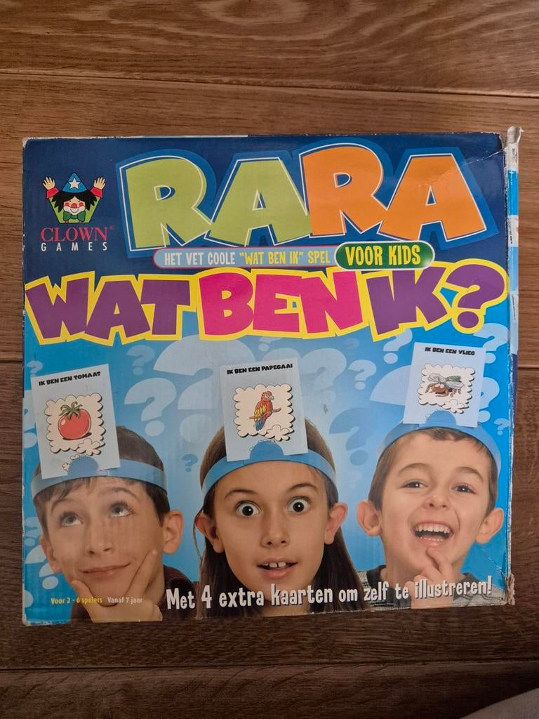 Rara Wat Ben Ik? - Het leuke raadspel voor kinderen, Drie of vier spelers, Ophalen of Verzenden, Gebruikt, Clown Games