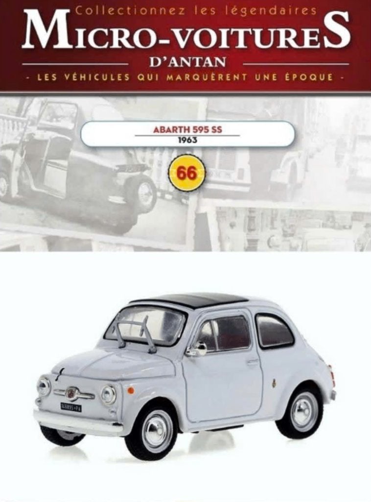 Fiat Abarth 595 SS '65 schaal 1/43 MICRO d'antan auto's # 66, Hobby en Vrije tijd, Verzenden, Nieuw, Auto, Overige merken